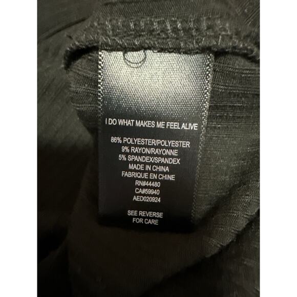 AFRM Black Long Sleeve Rib Knit Collar Button Down Mini Shirt Sweater Dress Sz M - Picture 6 of 6